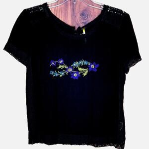 Free People Crocheted Needlepoint graphic Top